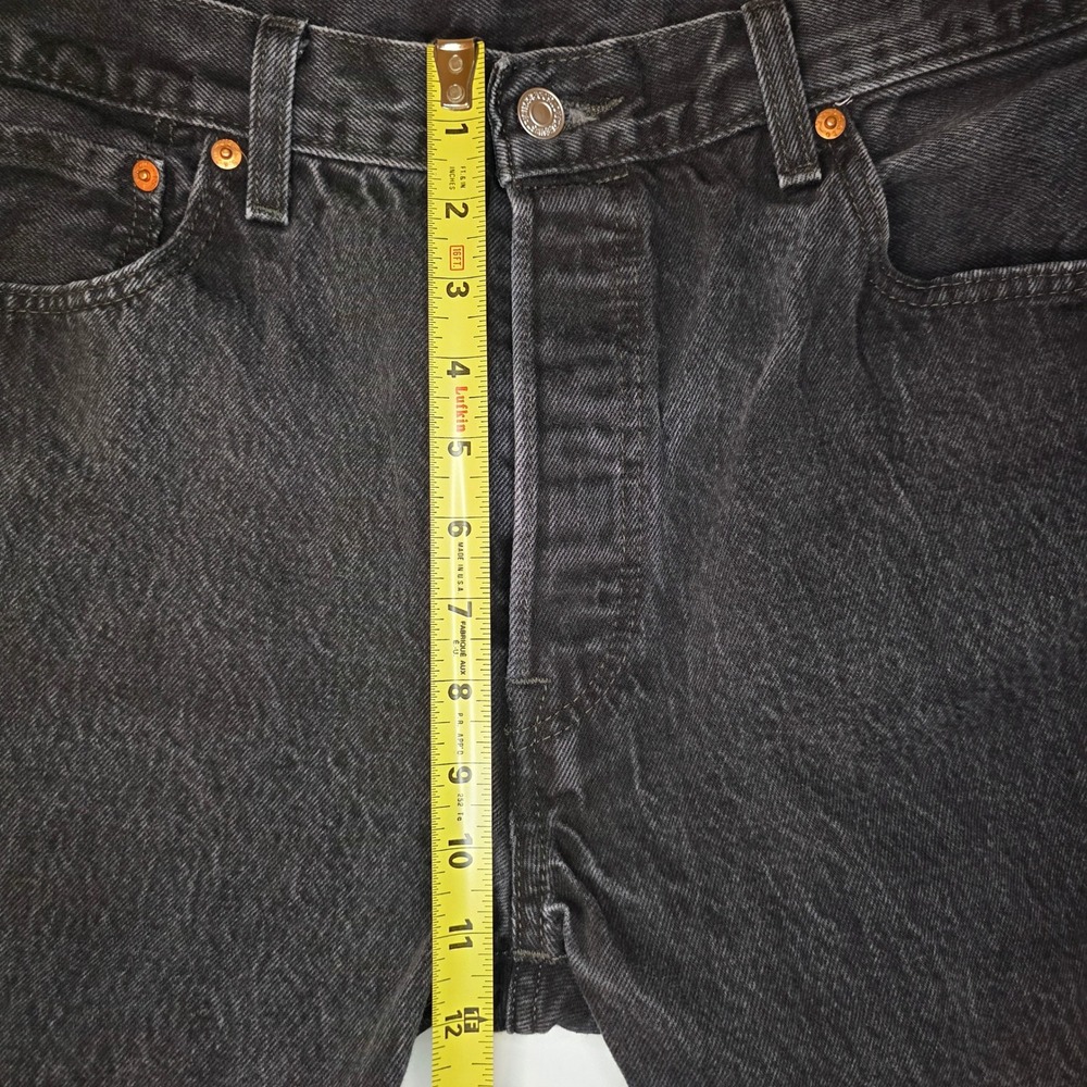 Levi‎ Strauss Co 501 Original Fit Button Fly Black Denim Jeans Mens W36 L30 - Picture 9 of 15
